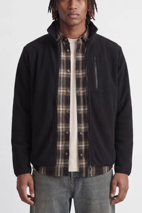 Яке Jjlupo Fleece 12298667 C-N10 black — снимка 2
