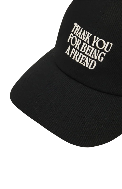 Black Cotton Thank You for Being a Friend Embroidery Cap — снимка 3