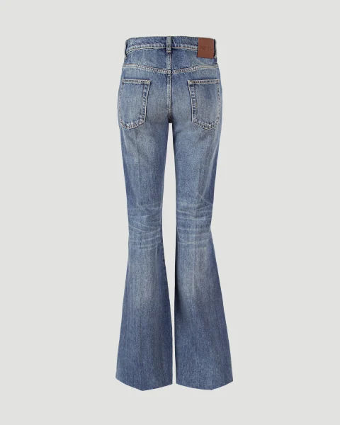 Flared Jeans in Indigo Denim — снимка 2