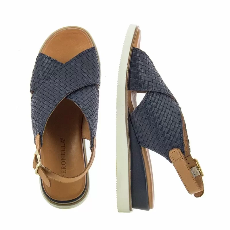 Дамски Сандали На Платформа VERONELLA – 030-159-2185 NAVY-COCCONUT — снимка 4