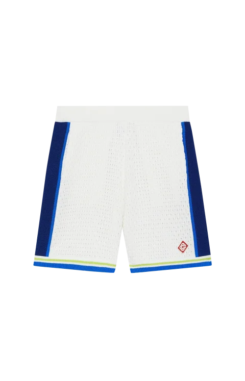 White & Blue Crochet Shorts