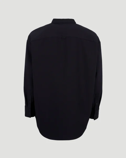Oversized Shirt in Navy Blue — снимка 3