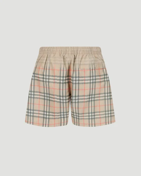 Gradient Check Swim Shorts in Beige — снимка 2