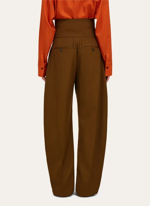 Панталон 'Barrel-Leg' с вълна и кашмир Ferragamo — снимка 7