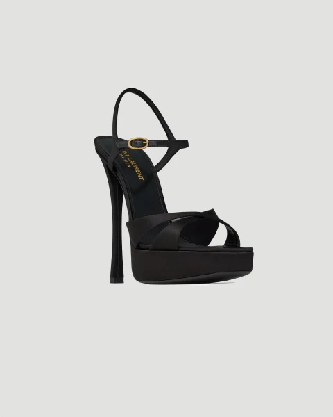 Debbie Platform Sandals in Satin Crepe — снимка 2