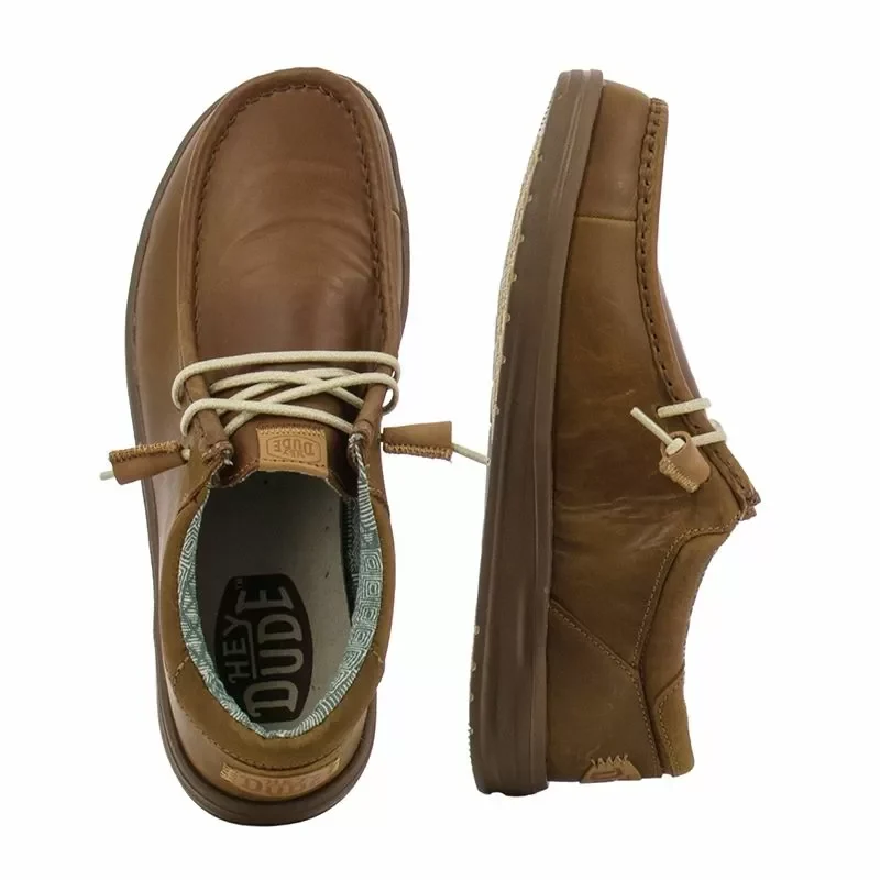 Мъжки Ежедневни HEY DUDE – 40175-255 WALLY GRIP CRAFT BROWN — снимка 5