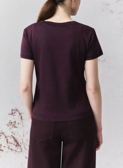 Тишърт с бродерия Marella Monochrome Mllastro — снимка 3