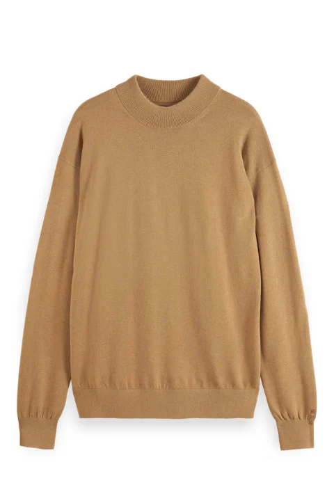 Плетено Core-Dropped Shoulder Mock Neck 179184 SC1566 light camel
