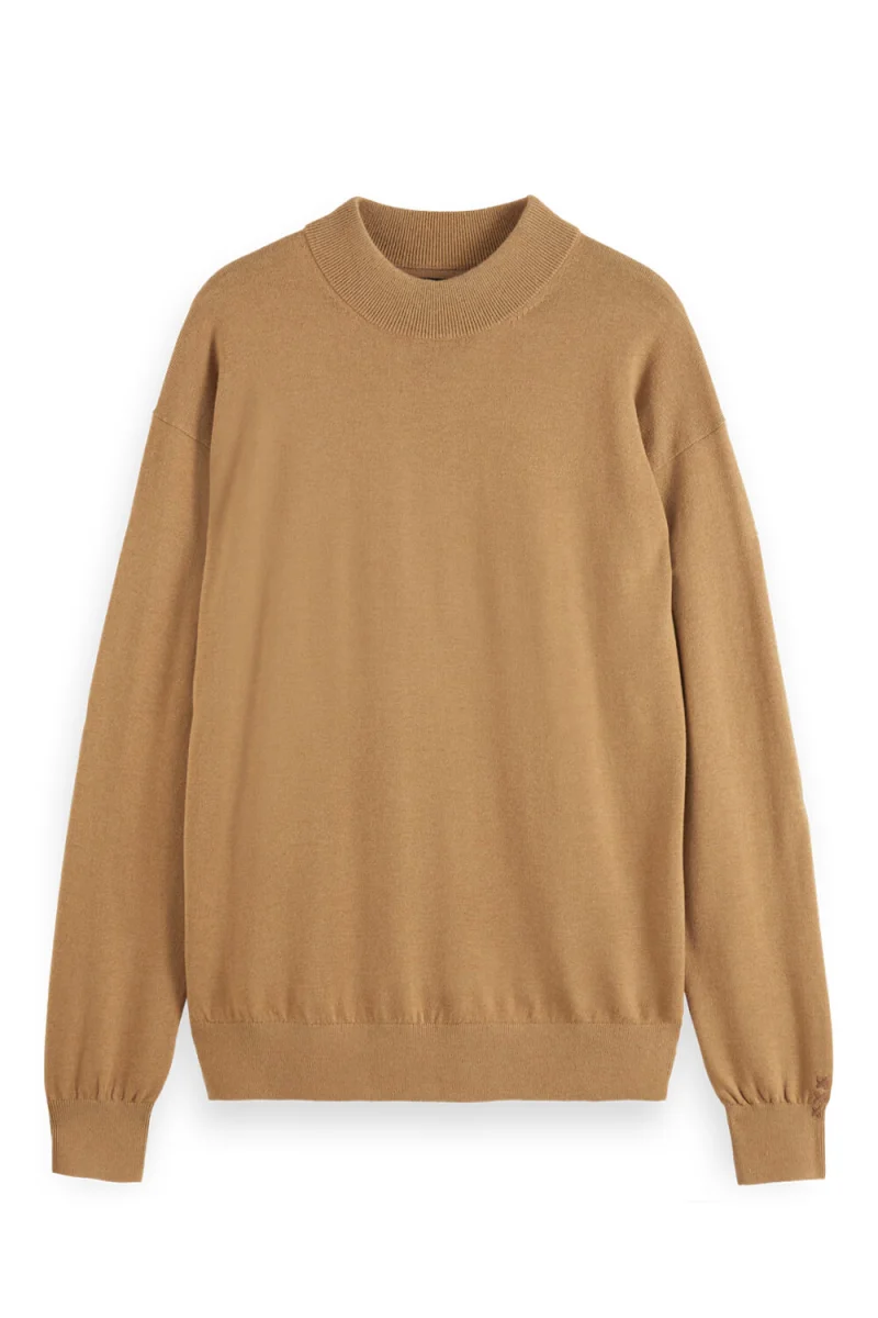 Плетено Core-Dropped Shoulder Mock Neck 179184 SC1566 light camel