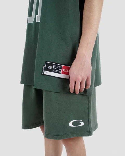 Basketball Sweat Shorts in Dark Green — снимка 2