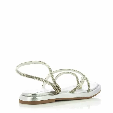 Дамски Равни Сандали ONAKO – 2369 ALL METALIC SILVER — снимка 2