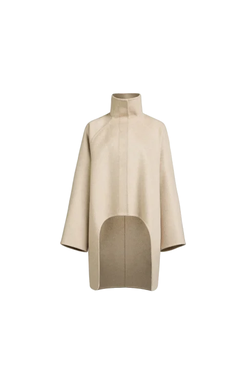 Asymmetric Double Face Cashmere Coat