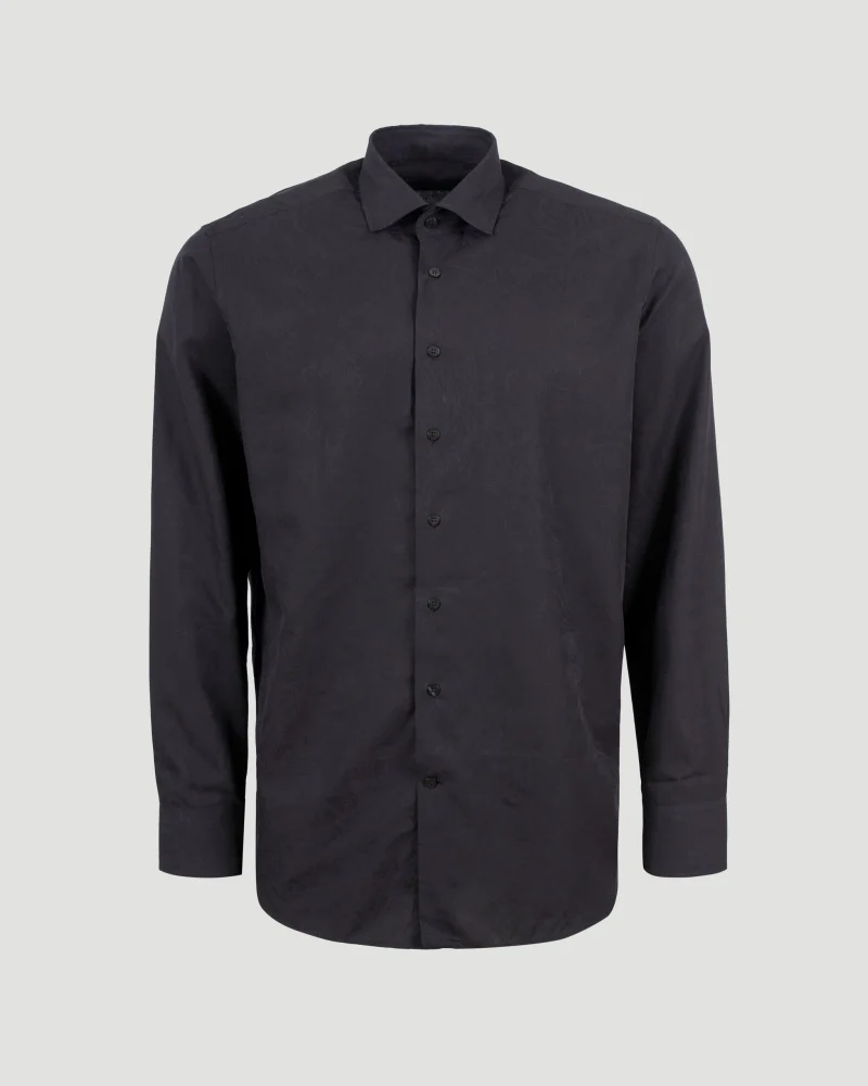 Black Shirt with Paisley Pattern