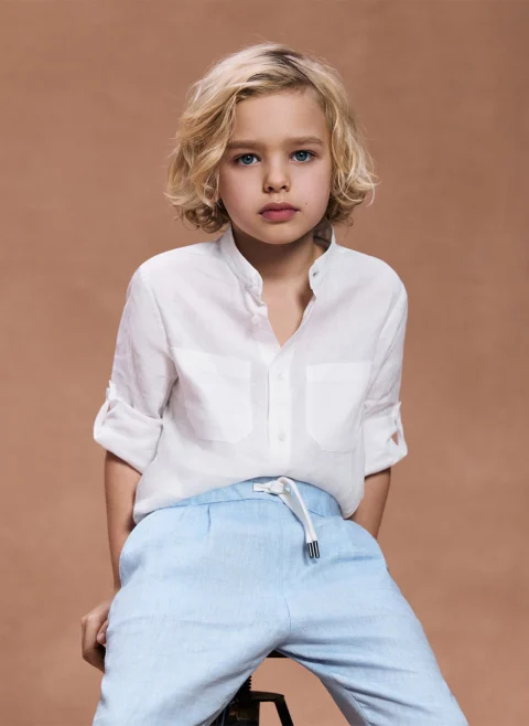 Ленена риза Brunello Cucinelli Kids 4-6 — снимка 4