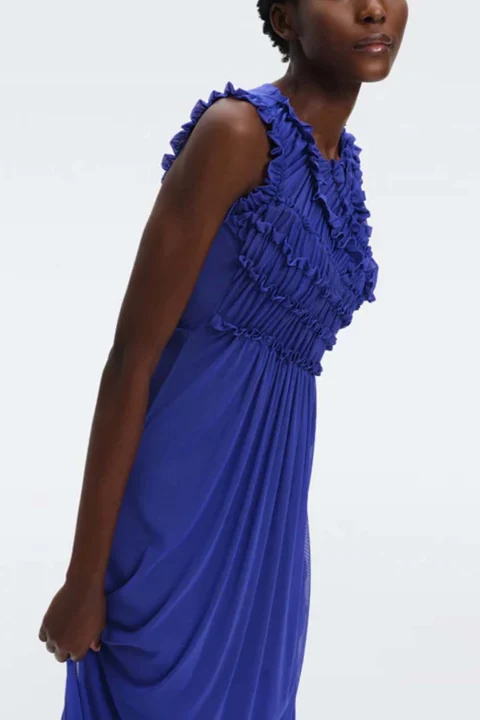 Рокля Dvf Edward Dress DVFDS1R017SPHBL sapphire blue — снимка 2