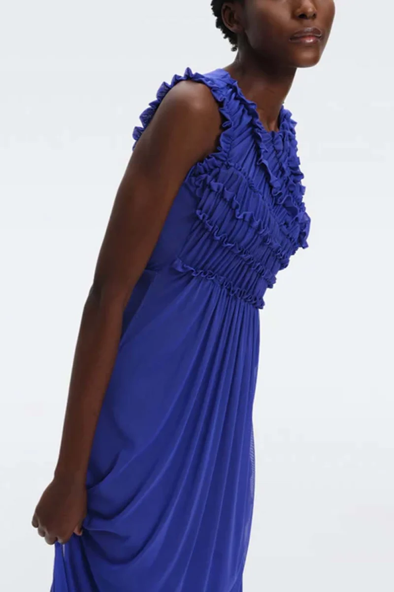 Рокля Dvf Edward Dress DVFDS1R017SPHBL sapphire blue — снимка 2