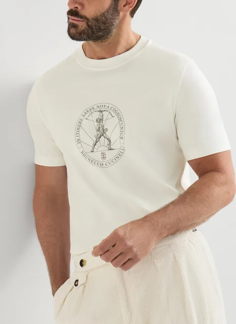 Класически памучен тишърт Brunello Cucinelli — снимка 2