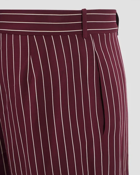 Striped Bermuda Shorts in Burgundy — снимка 3