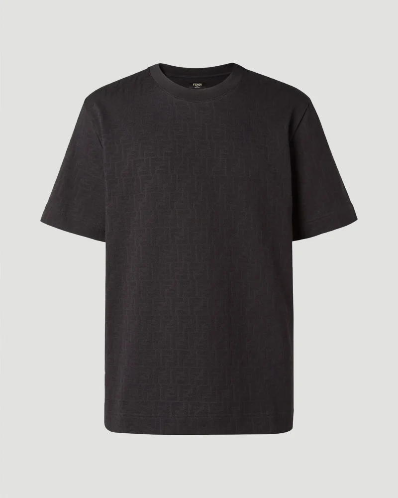 Black Piqué FF Jacquard T-Shirt