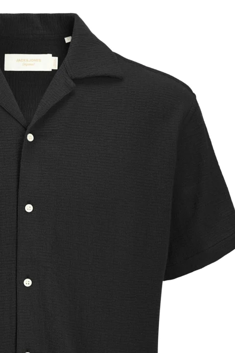 Риза Jorcoba Stripe Resort Ss 12271060 C-N10 black — снимка 2