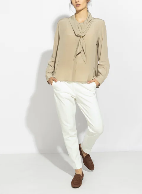 Копринена риза с шал Max Mara Mxmdry — снимка 7