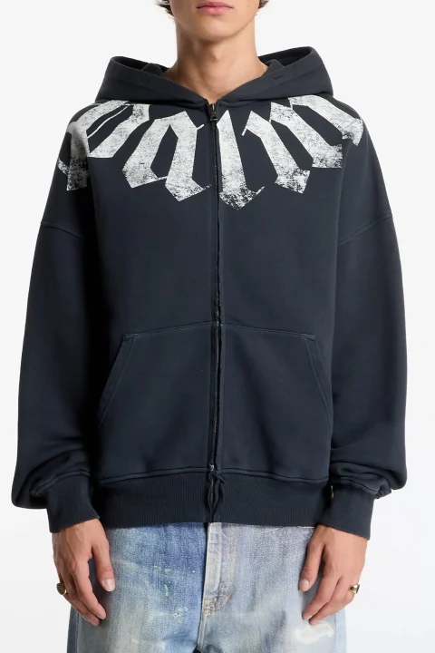 Жилетка Big Neck Logo Loose PAMBE002FL001-1003 black-off white — снимка 2