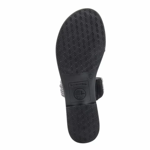 Дамски Равни Чехли TAMARIS – 1-1-27111-20 094 BLACK/PEWTER — снимка 4