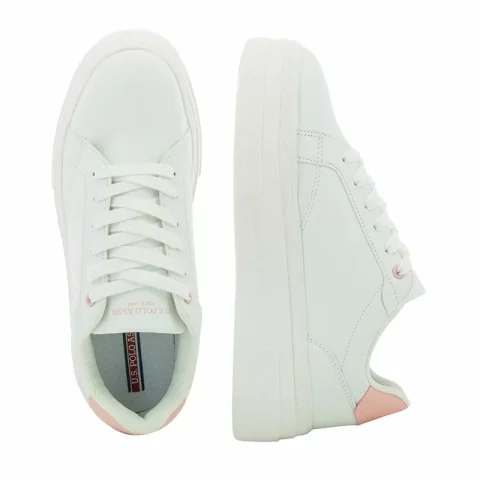 Дамски Сникърс U.S. POLO – CHERRY001W/BY3 -WHITE-PINK — снимка 5