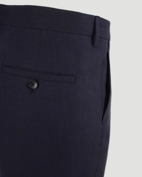 Linen Shorts in Navy Blue — снимка 3