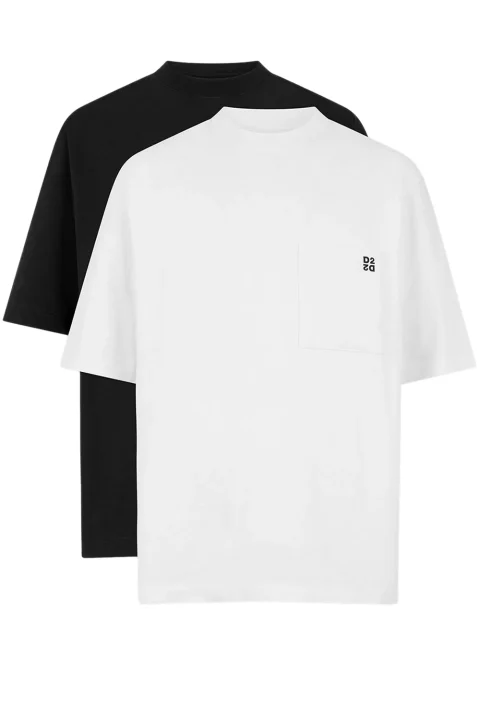 T-Shirt (Pack Of 2) Pocket S74GD1523D20106 961 white-black