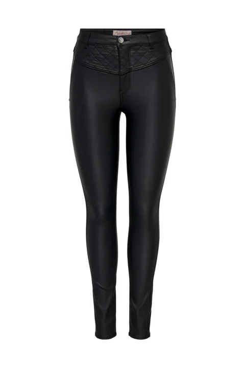 Панталони Onlpaola-Nya Hw Sk Lank Quilt Coated Pnt 15271914 C-N10 Black