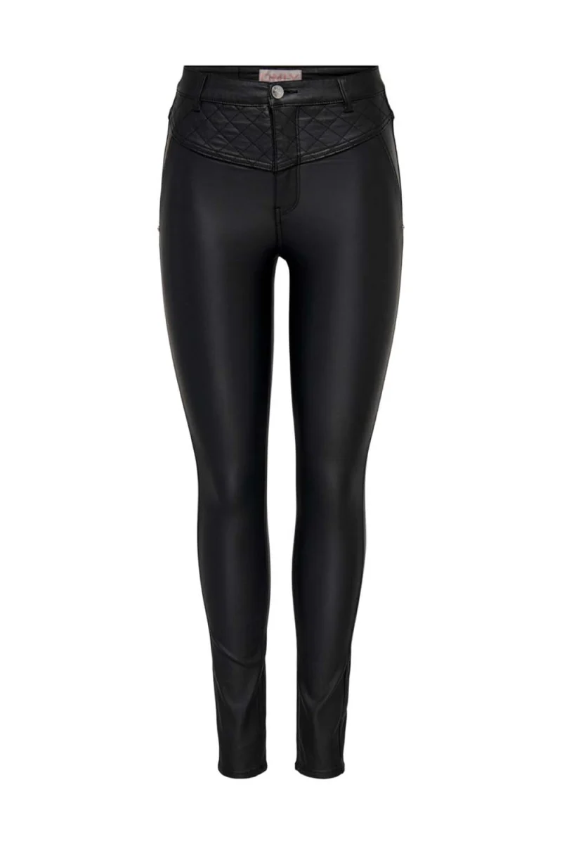 Панталони Onlpaola-Nya Hw Sk Lank Quilt Coated Pnt 15271914 C-N10 Black