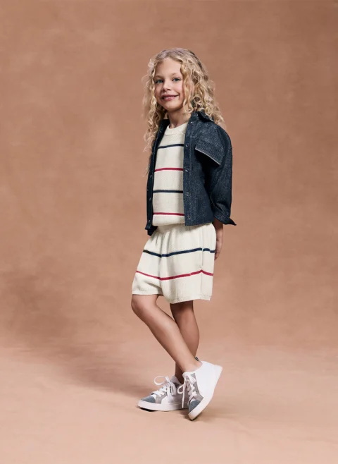 Къс панталон от плетиво Brunello Cucinelli Kids 8-10 — снимка 4