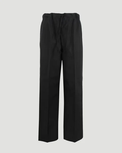 Men's Waist Tie Trousers in Black