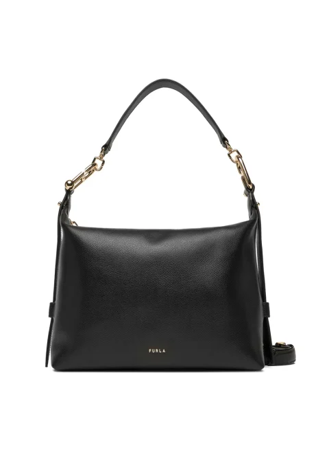 Кожена чанта Furla Tonie Nero M