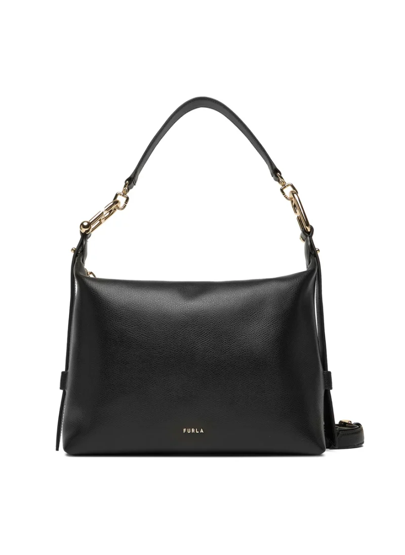 Кожена чанта Furla Tonie Nero M