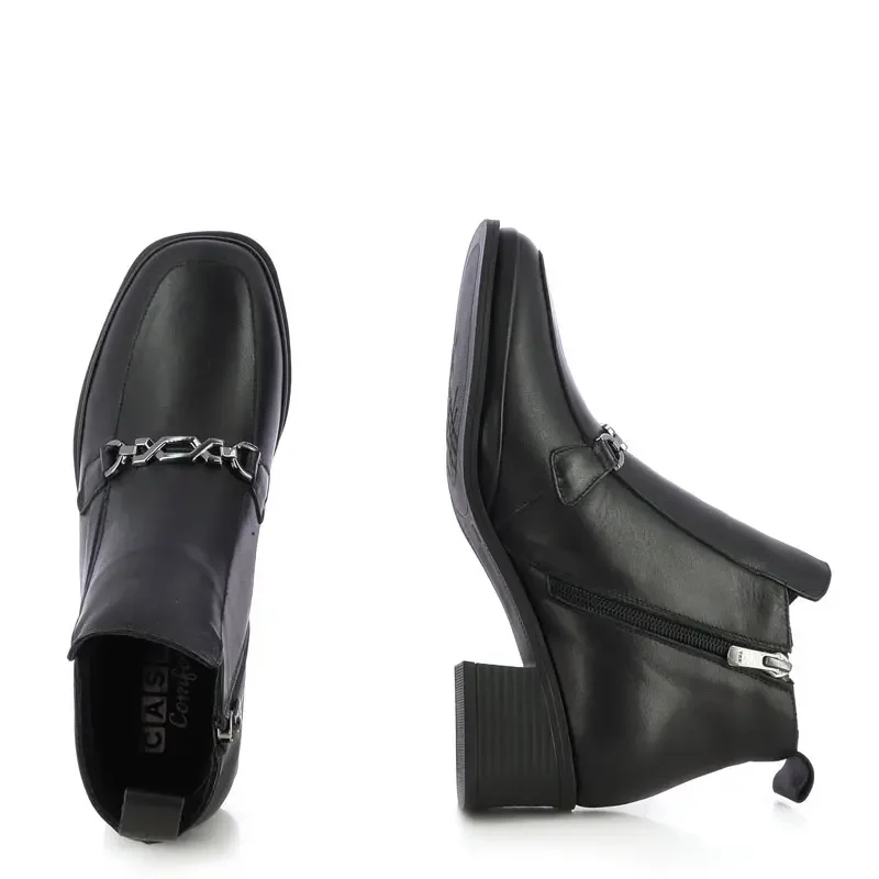 Дамски Боти На Ток VERONELLA – 045-4307 BLACK LEATHER — снимка 5
