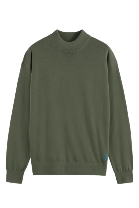 Плетено Seasonal Dropped Shoulder Mock Neck 181327 300 thyme