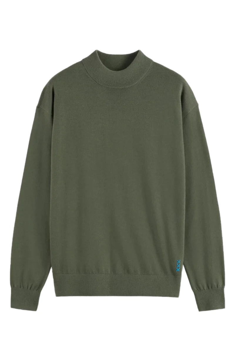 Плетено Seasonal Dropped Shoulder Mock Neck 181327 300 thyme