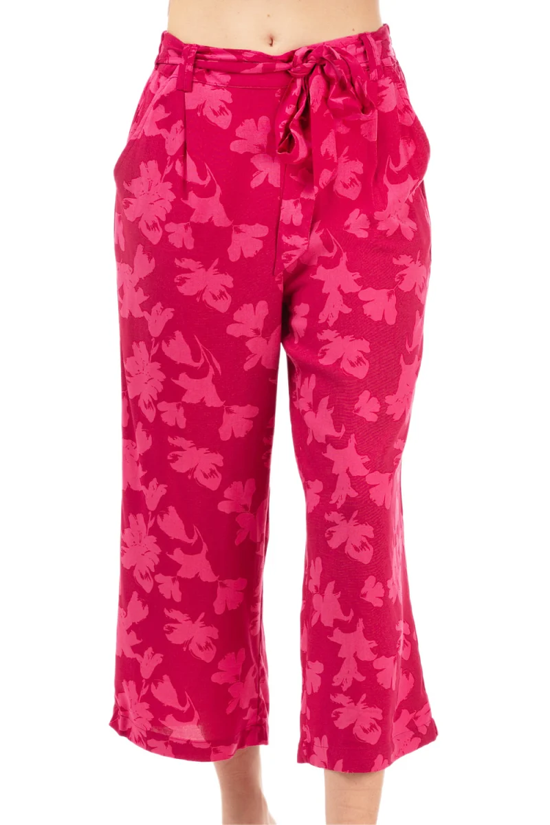 Панталон Onlnova Life Vis Crop Palazzo 15222225 19-2047 TCX sangria — снимка 2