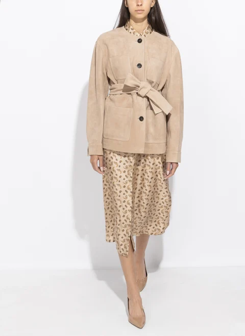 Велурено яке с колан Max Mara Studio Mstboemia — снимка 2