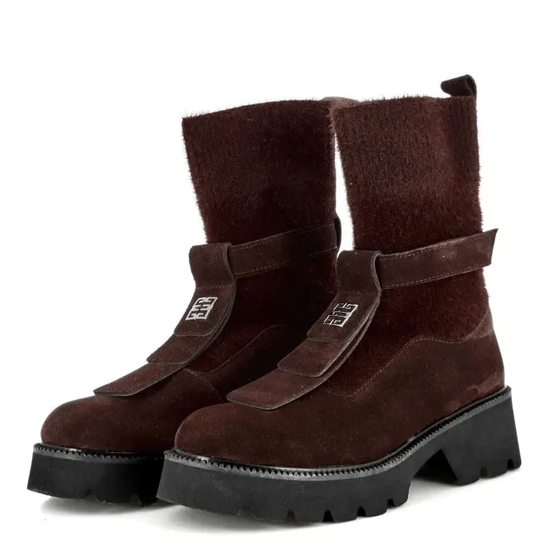 Дамски Равни Боти CARLO FABIANI – 277-24207 BROWN SUEDE — снимка 3