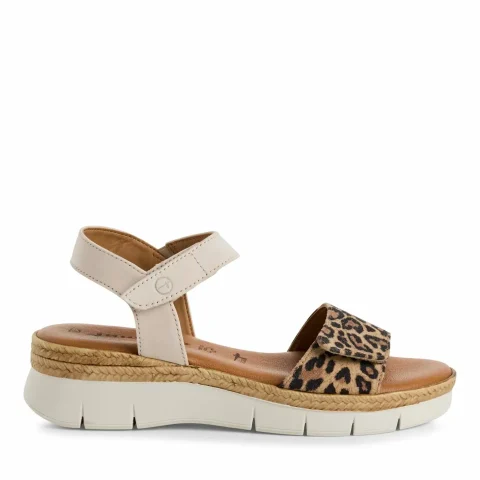 Дамски Сандали На Платформа TAMARIS – 1-28220-44-412 IVORY/LEOPARD