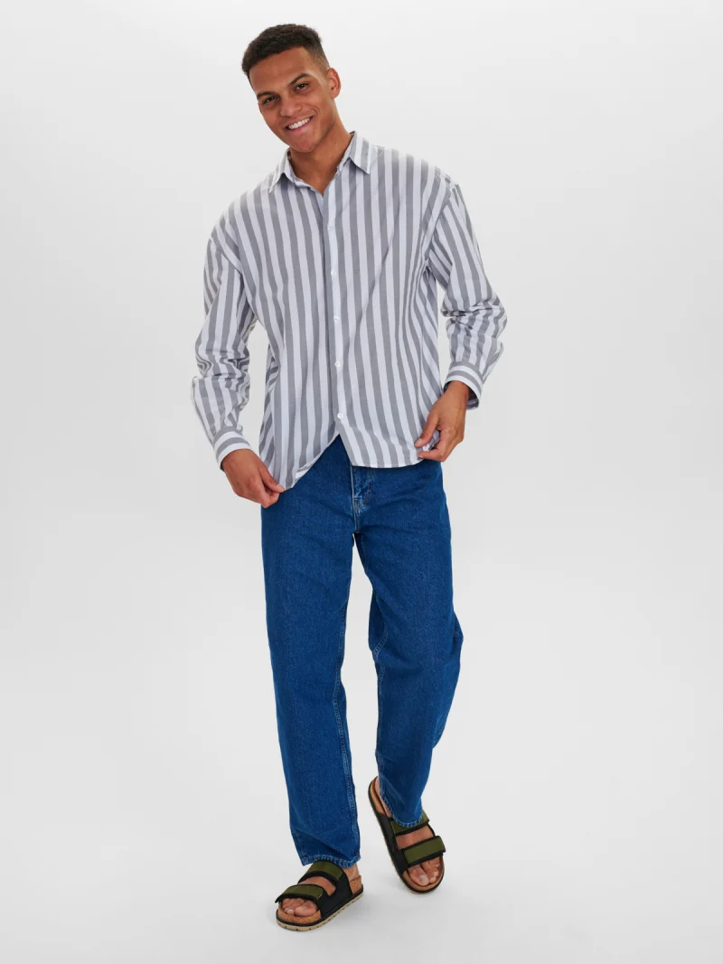 Риза Harvey Ls Shirt 2220240100 grey stripe — снимка 2