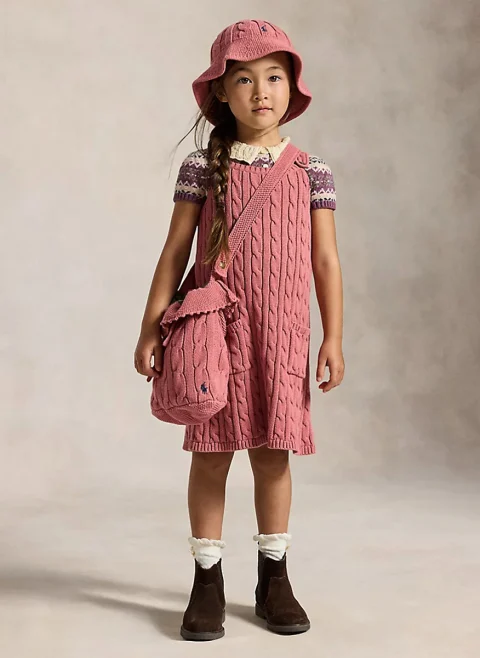 Рокля от фино плетиво 'Cable' Ralph Lauren Kids 2-7