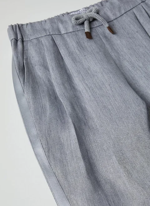 Ленен панталон Brunello Cucinelli Kids 8-10 — снимка 2