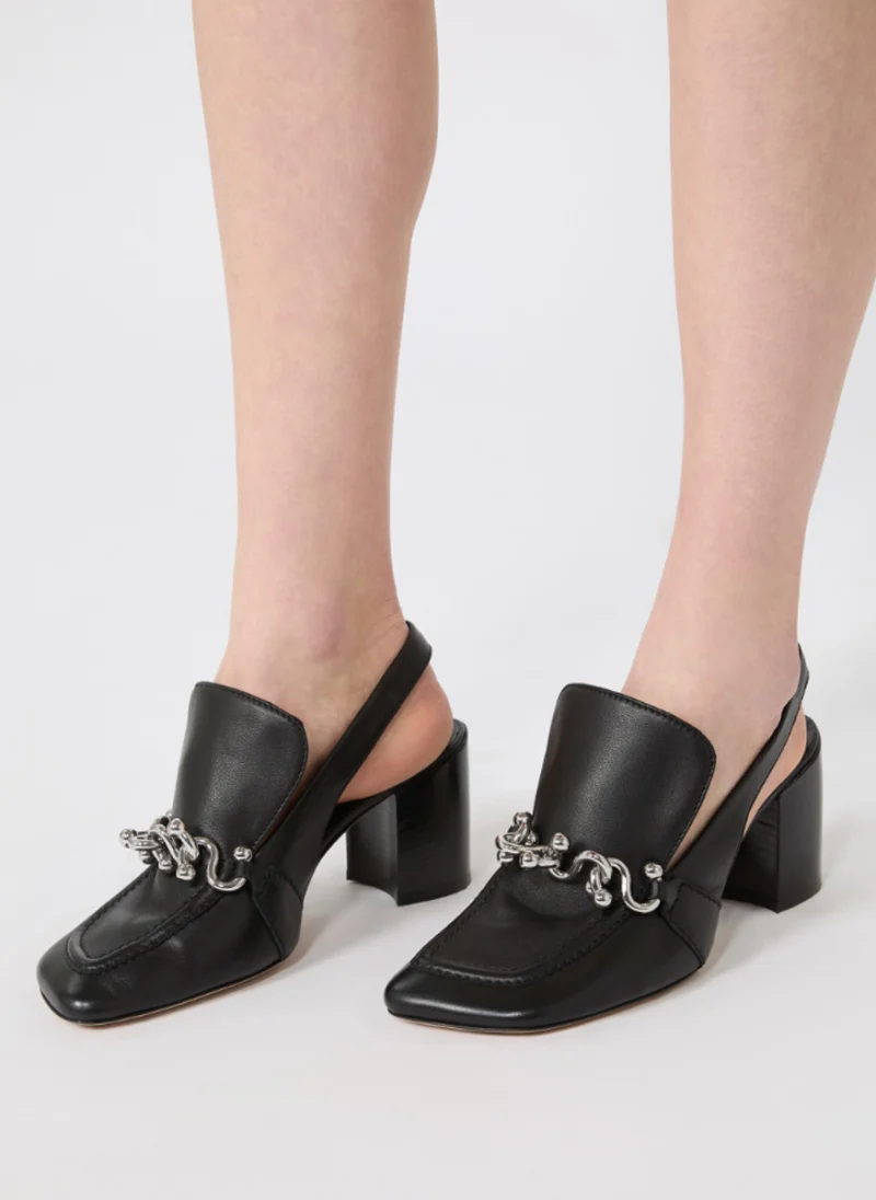 Обувки на ток с метален детайл Sportmax Spxzamia — снимка 5