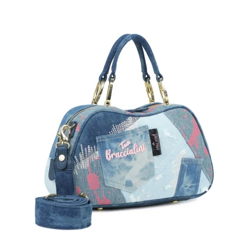 Дамска чанта деним Candy Jeans Braccialini — снимка 6