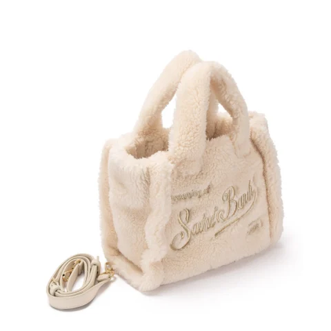 Дамска бяла чанта Vanity Mini Teddy SAINT BARTH — снимка 5