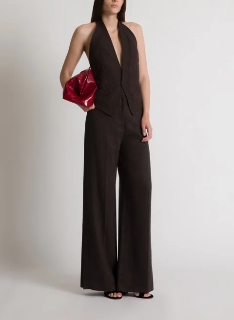 Панталон от лен Alberta Ferretti